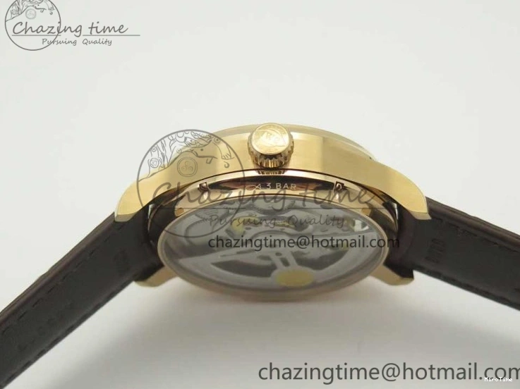 MIROTIME 1222 Portuguese Tourbillon IW504602 RG ZF Best Edition White Dial on Brown Leather Strap Stretchable 7178